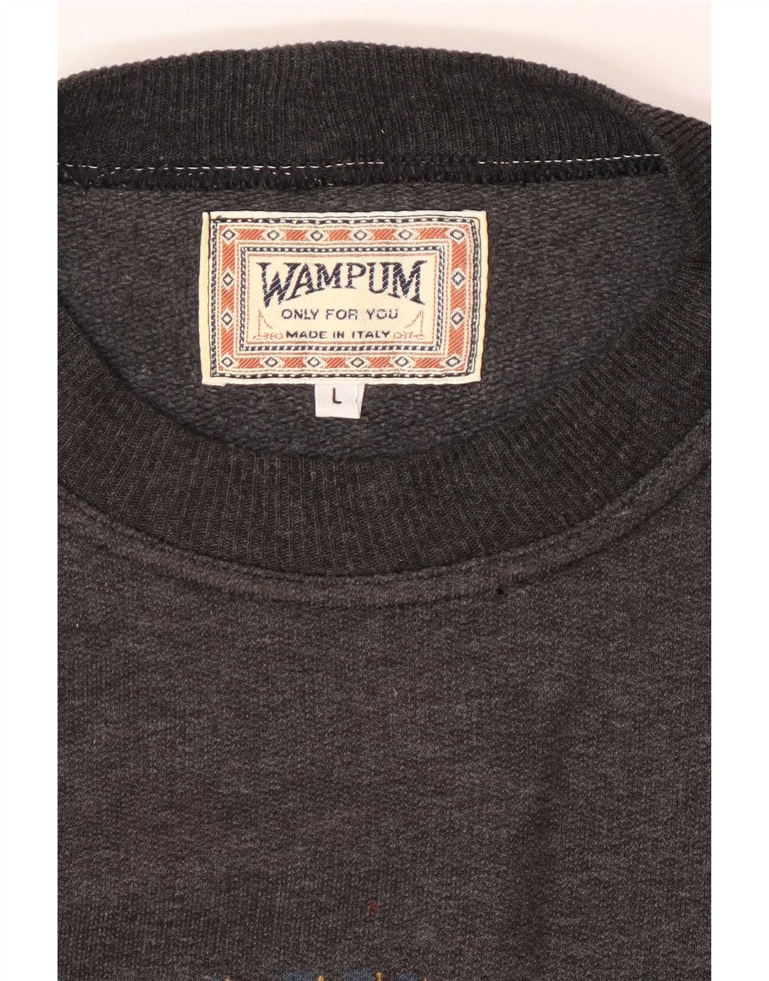Wampum Herre grafisk sweatshirt jumper stor grå