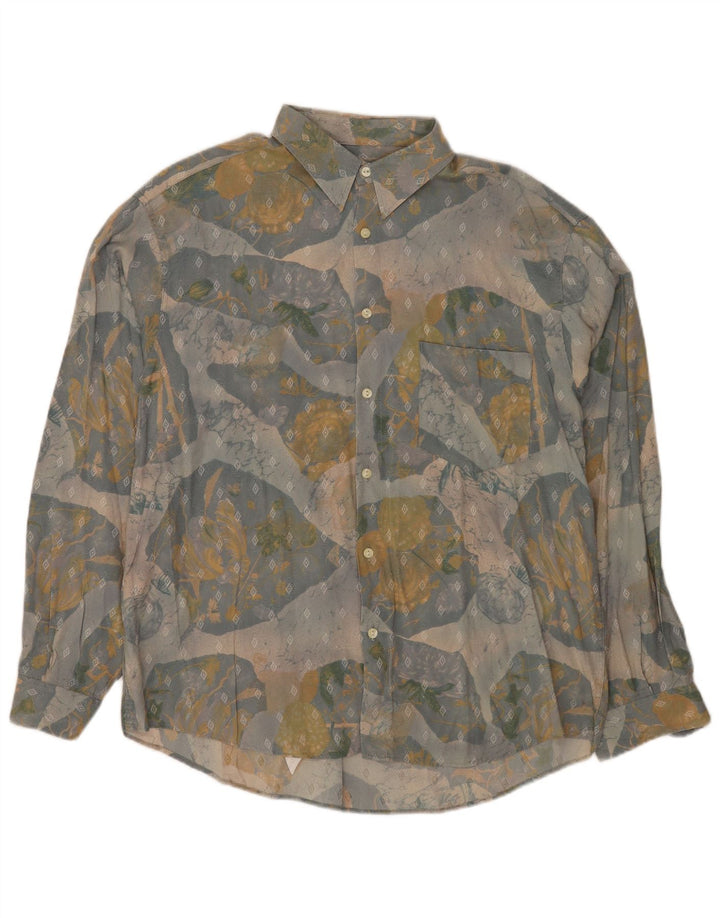Vintage herre Regular Fit skjorte XL flerfarvet geometrisk viskose