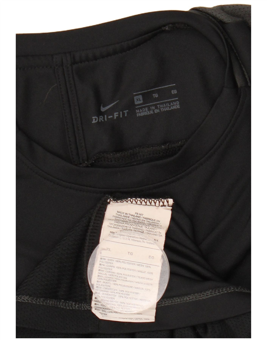 Nike Herre Dri Fit T-Shirt Top XL Sort Colourblock Polyester