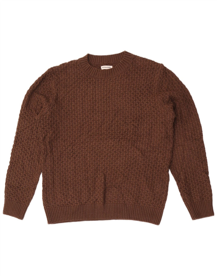 Jack & Jones Herre Crew Neck Jumper Sweater Stor brun akryl