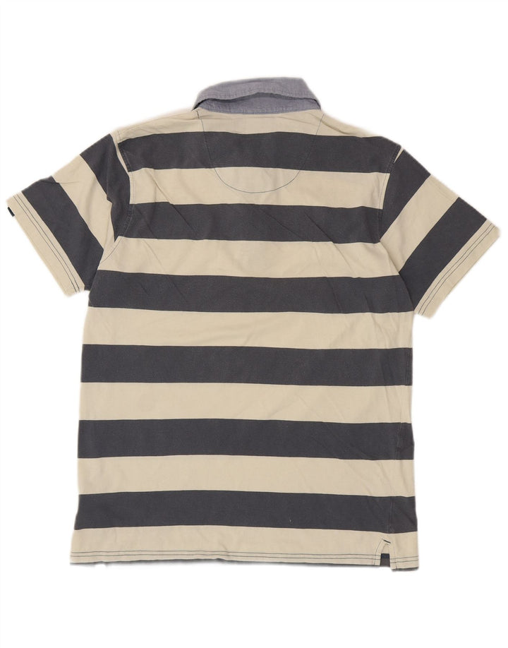 WEIRD FISH Rugby poloshirt til mænd mellem grå stribet bomuld