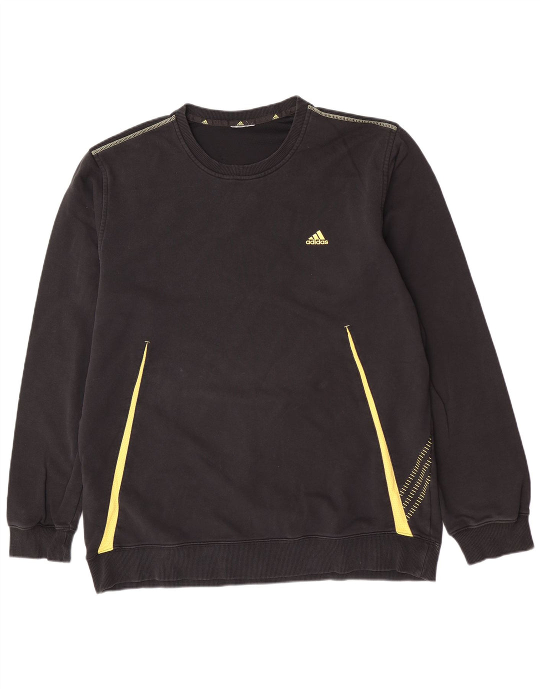 Adidas Herre Regular Fit Sweatshirt Jumper XL Sort Colourblock Bomuld