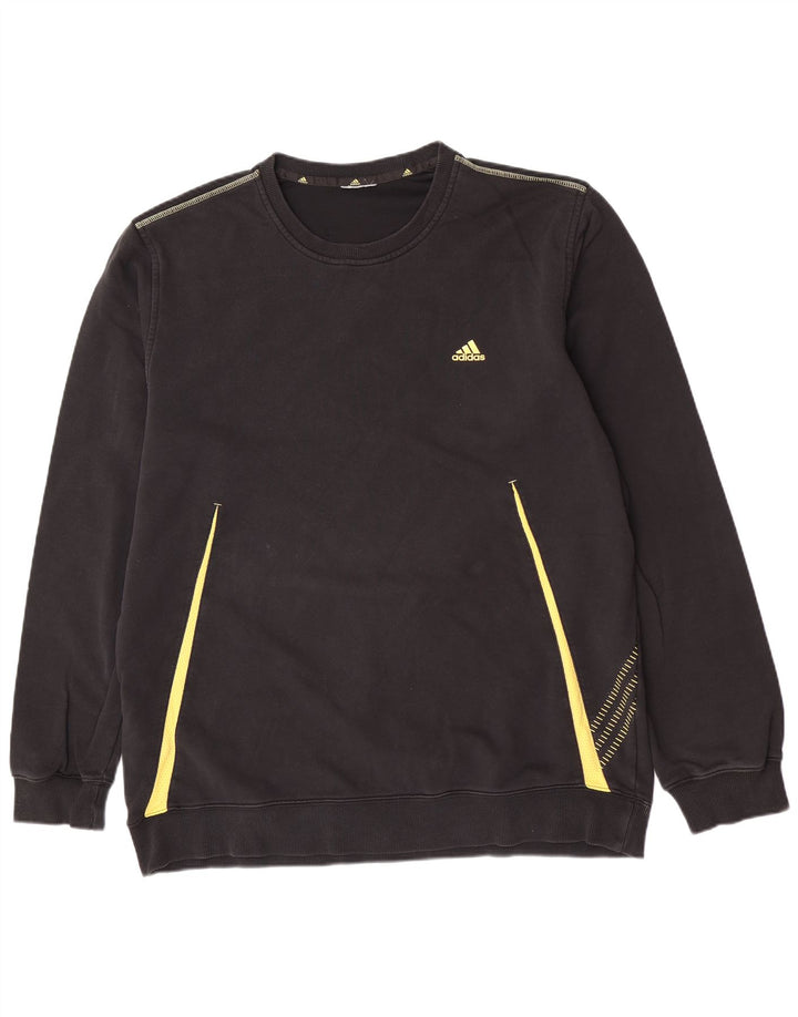 Adidas Herre Regular Fit Sweatshirt Jumper XL Sort Colourblock Bomuld