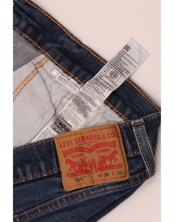 Levi's Herre 514 lige jeans W36 L27 blå bomuld