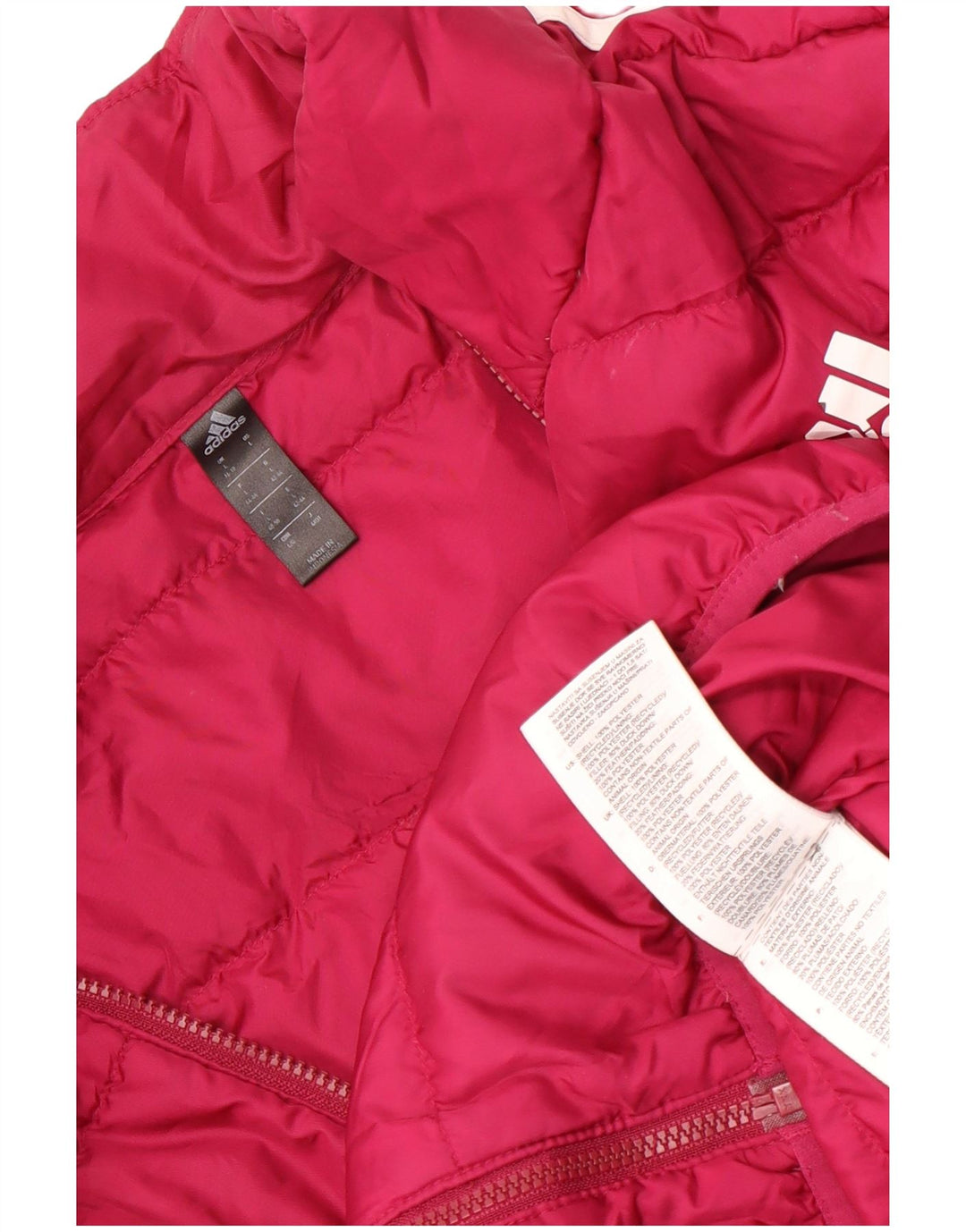 Adidas Dame Polstret Jakke UK 16/18 Large Pink Polyester