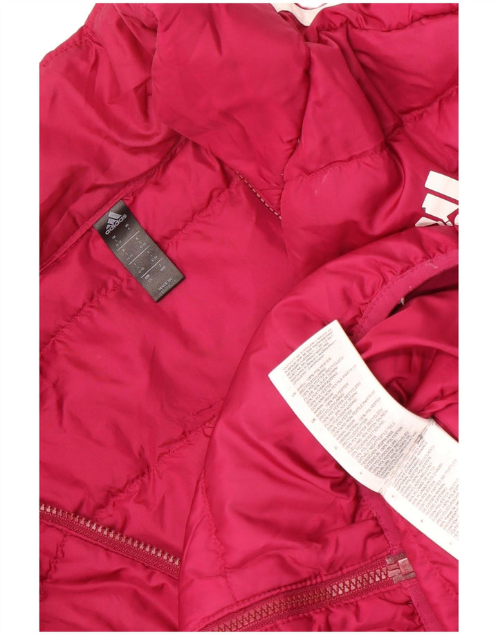 Adidas Dame Polstret Jakke UK 16/18 Large Pink Polyester