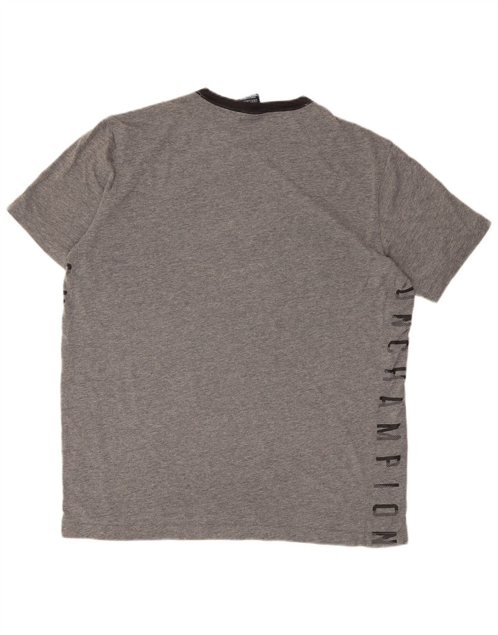 Champion Herre Grafisk T-Shirt Top Lille Grå Flecked