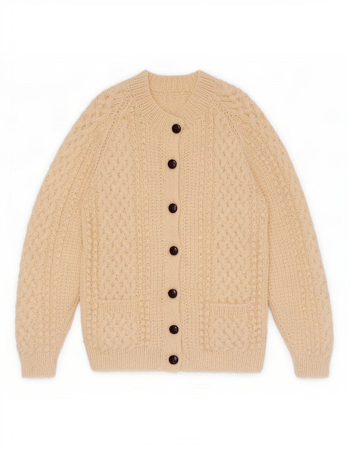 Vintage dame cardigan sweater UK 12 Medium Off White