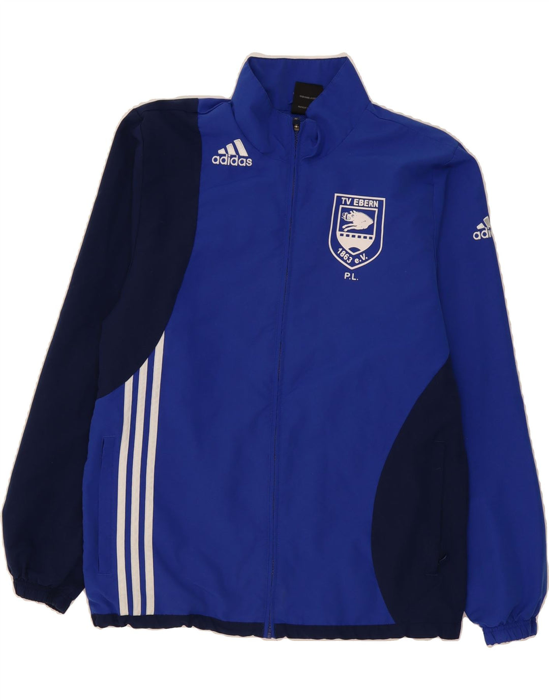 ADIDAS Mens Tracksuit Top Jacket UK 40/42 Medium Navy Blue Colourblock Vintage Adidas and Second-Hand Adidas from Messina Hembry 