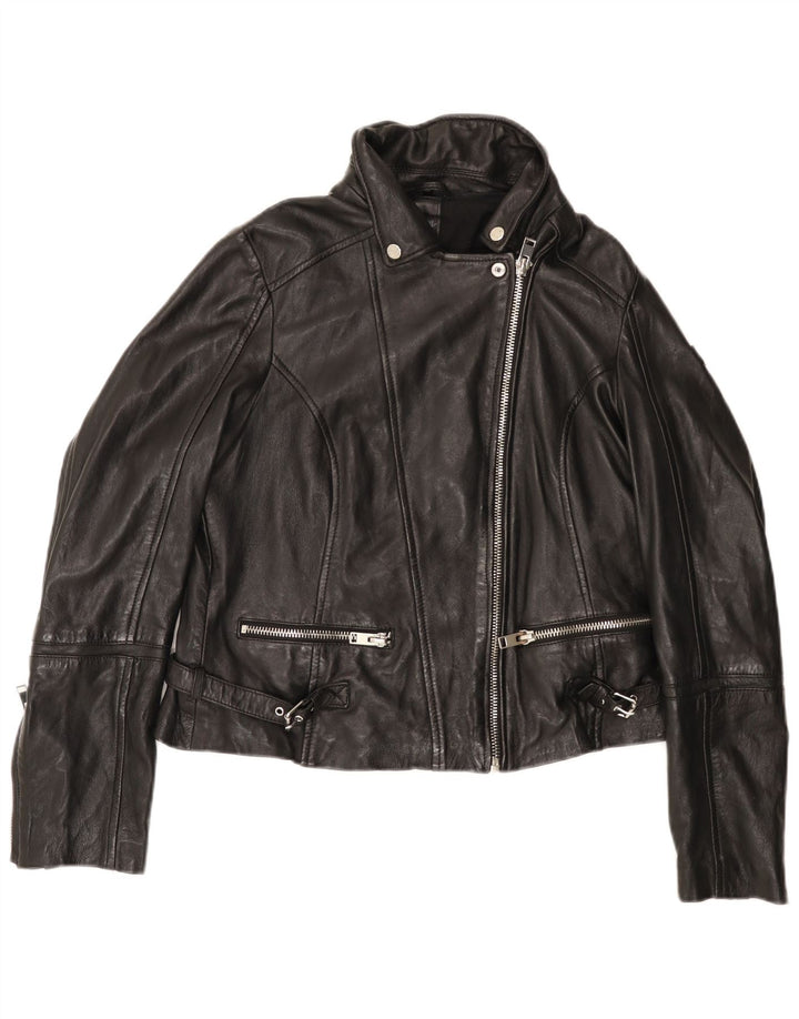 Gipsy Womens Læder Biker Jacket UK 20 2XL Sort
