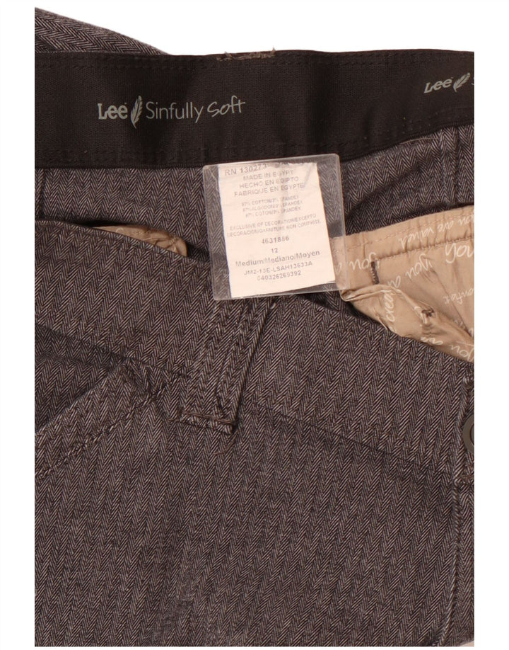 LEE lige fritidsbukser til kvinder US 12 Large W32 L31 Grå sildeben