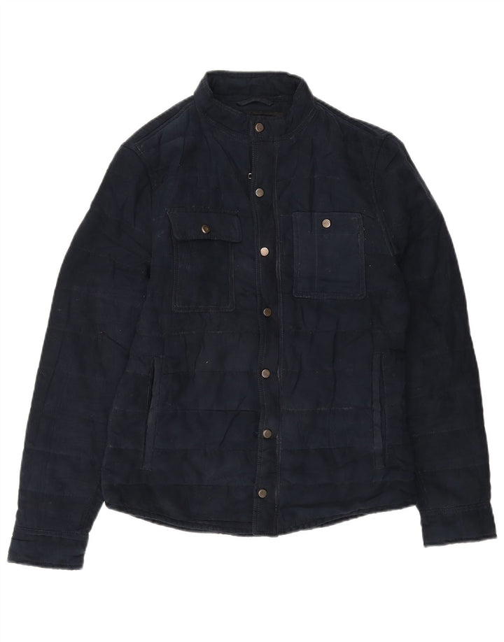 Zara Herre Utility Jacket UK 36 Small Navy Blue Polyester