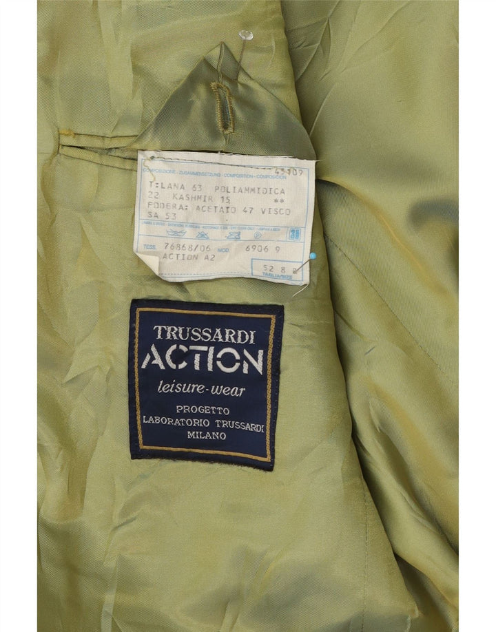 Trussardi Herre 2-knaps blazerjakke IT 52 XL Grøn Uld
