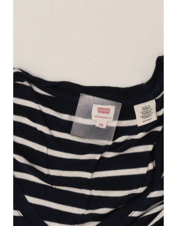 Levi's oversized T-shirt top til kvinder UK 6 XS marineblå stribet