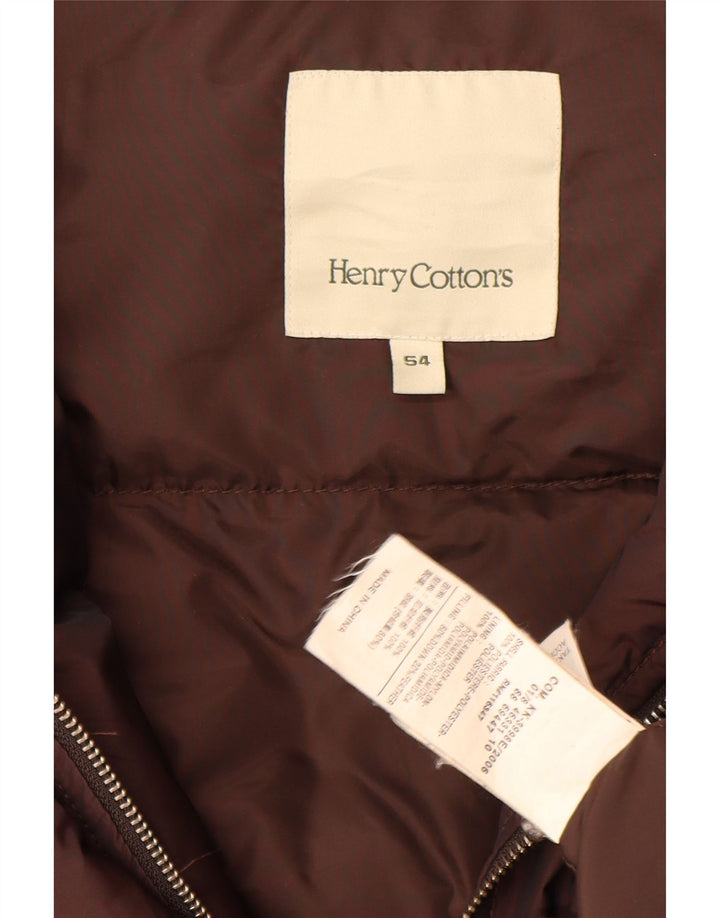 Henry Cottons Dame Polstret Jakke IT 54 3XL Brun Polyester