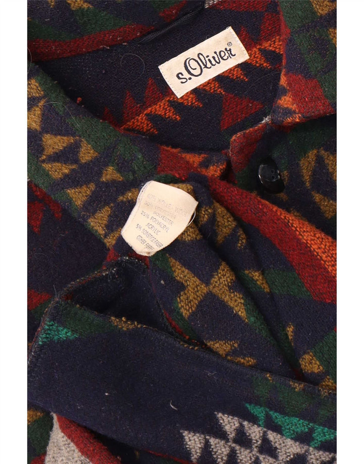 S.Oliver Herre Overfrakke UK 40 Large Multicolor Fair Isle Wool