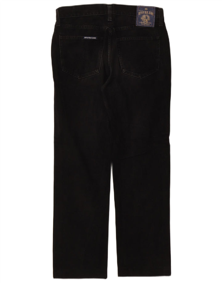 Replay Herre Straight Jeans W34 L28 Sort Bomuld