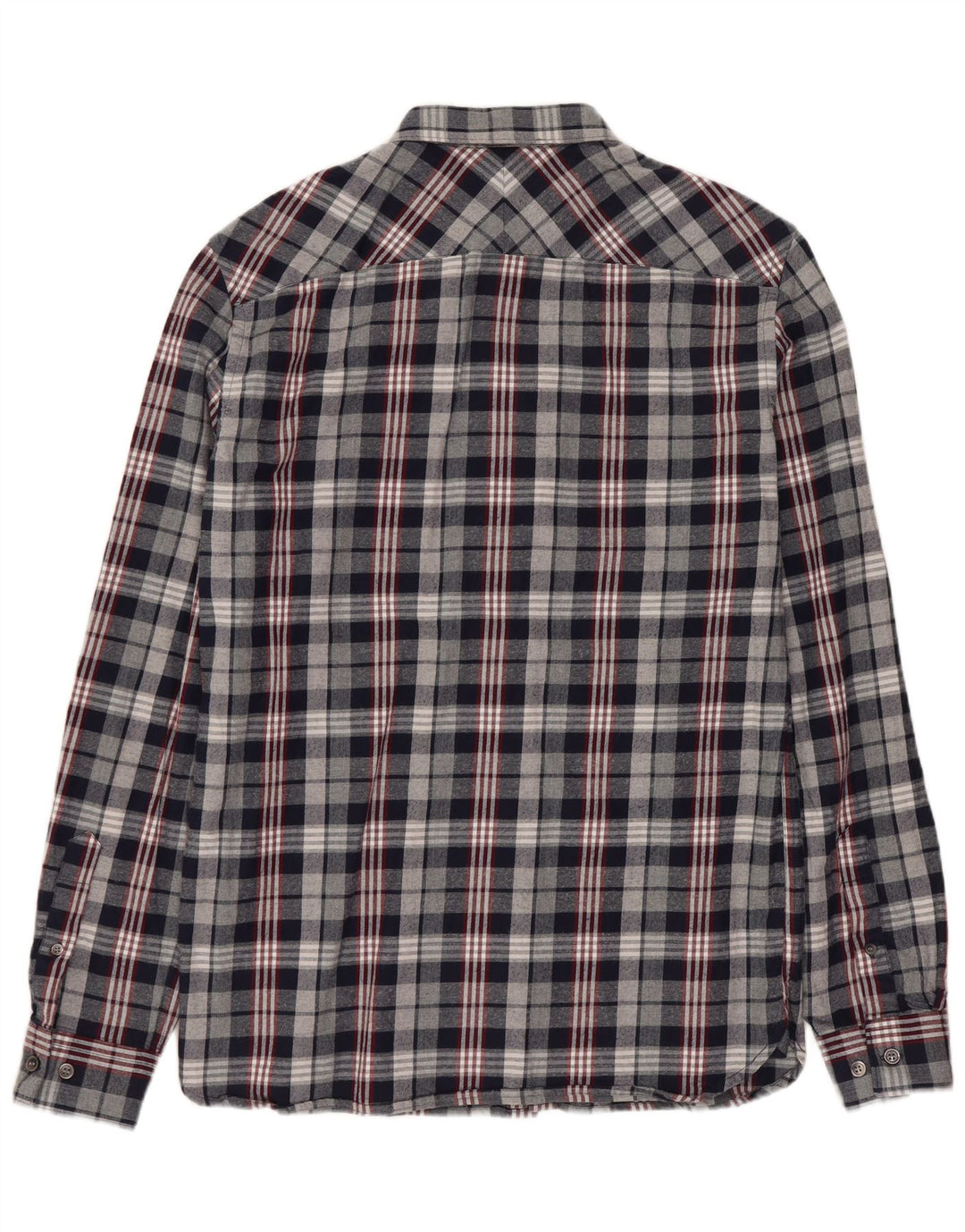 FRANSK FORBINDELSE Herre Regular Fit Flanelskjorte Lille marineblå ternet