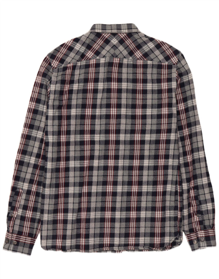 FRANSK FORBINDELSE Herre Regular Fit Flanelskjorte Lille marineblå ternet