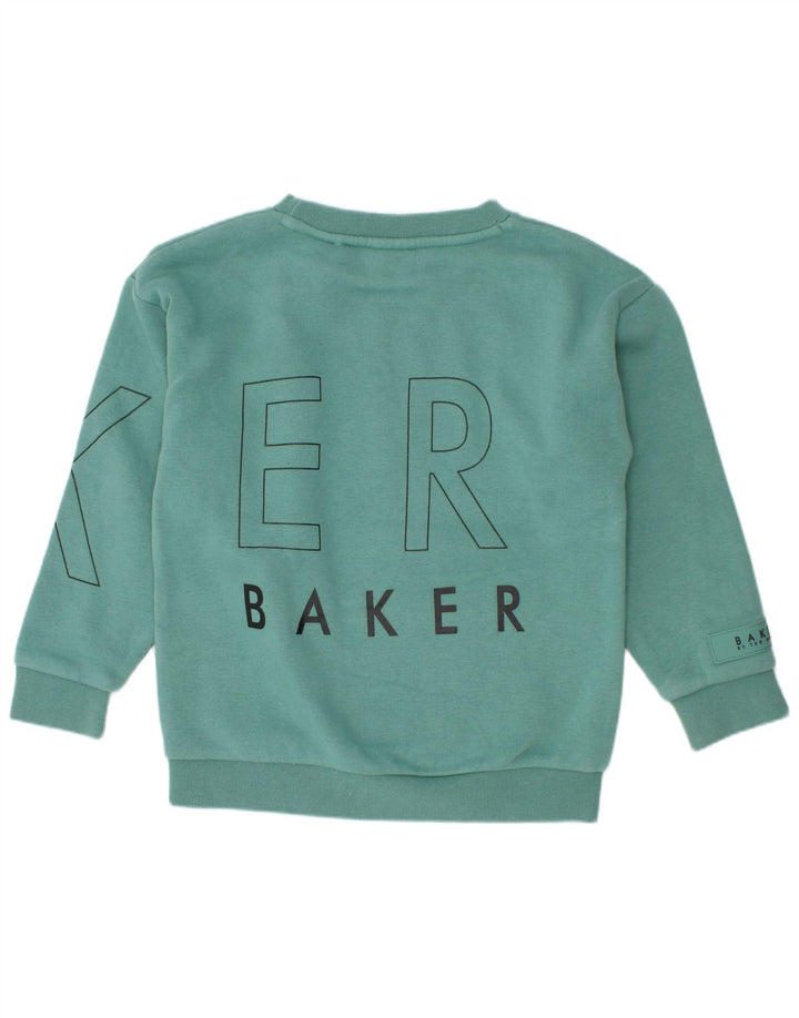 Ted Baker Boys Grafisk Sweatshirt Jumper 4-5 år Grøn Bomuld