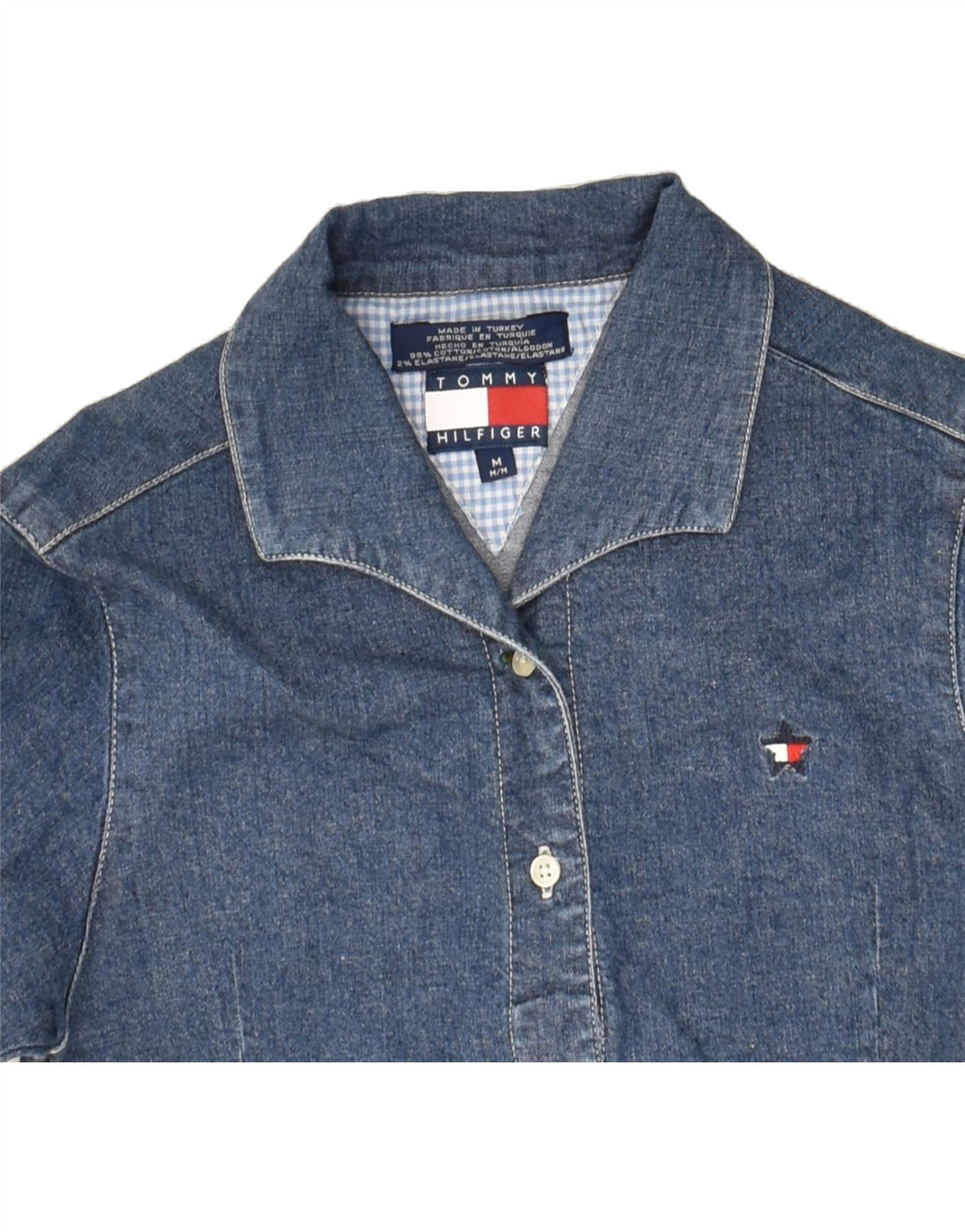 TOMMY HILFIGER Girls Denim Jacket 3-4 Years Medium Navy Blue Cotton | Vintage Tommy Hilfiger | Thrift | Second-Hand Tommy Hilfiger | Used Clothing | Messina Hembry 