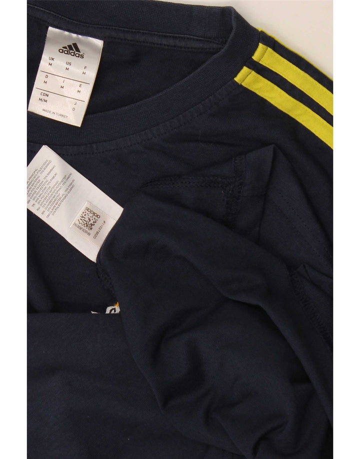 Adidas Herre Climalite Grafisk Top Langærmet Medium Marineblå Bomuld