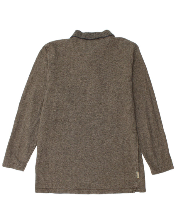 Chaps Ralph Lauren Langærmet herre poloskjorte mellemgrå flækket bomuld