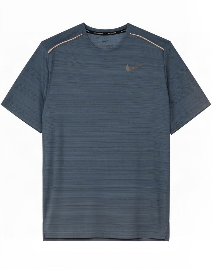 Nike Herre Dri Fit T-Shirt Top Stor blå Flecked Polyester