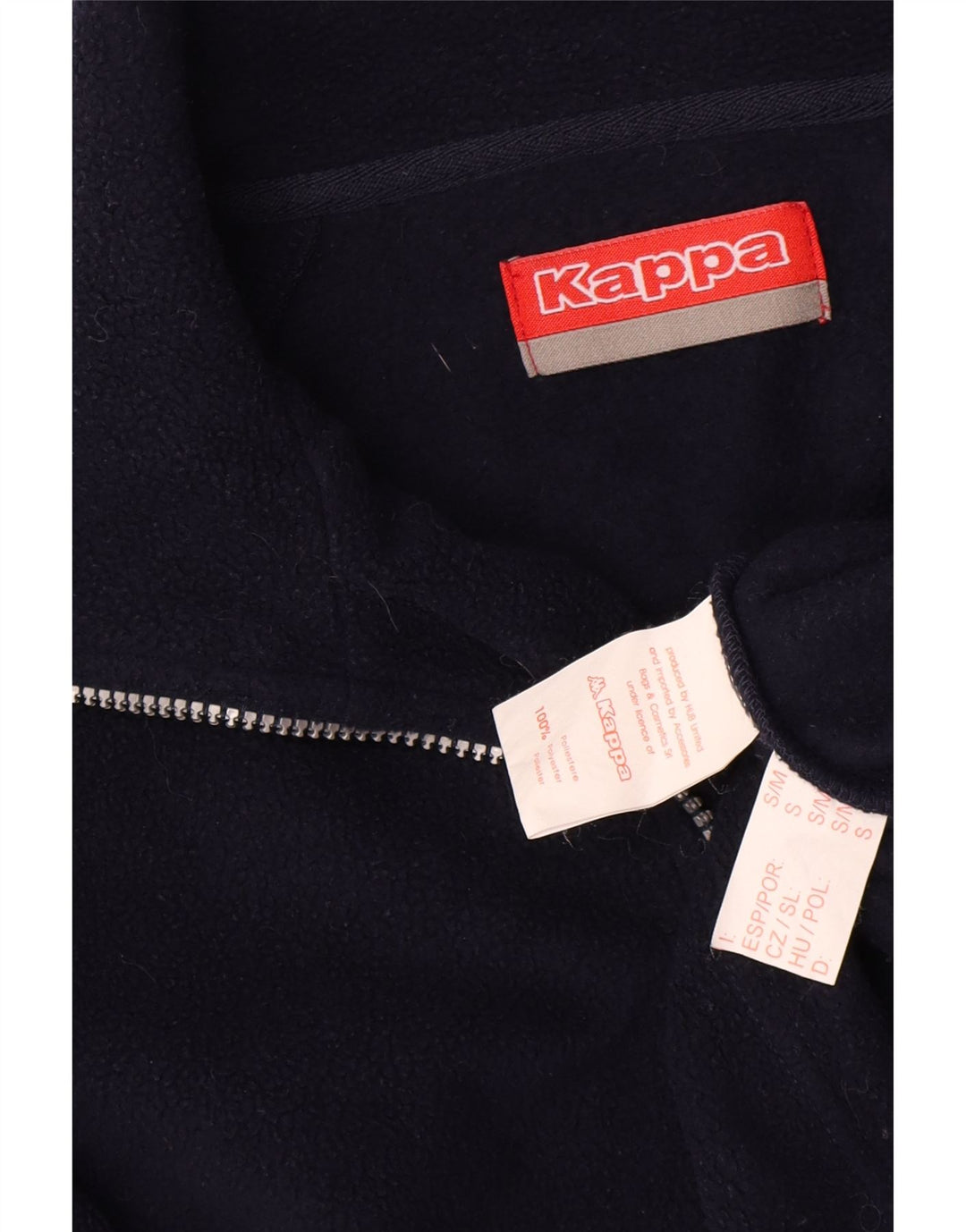 Kappa herre lynlås hals fleece jumper lille marineblå polyester