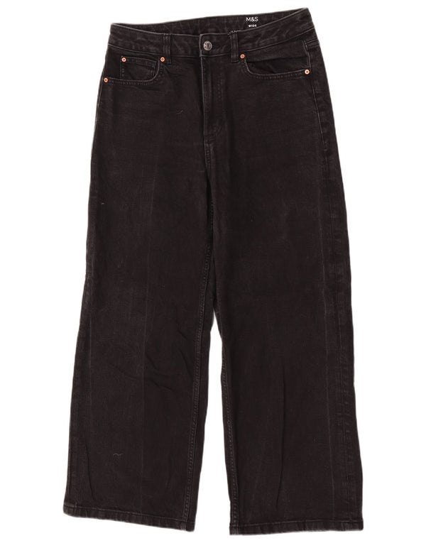 Marks & Spencer Dame Jeans med brede ben UK 12 Medium W30 L28 Sort Bomuld