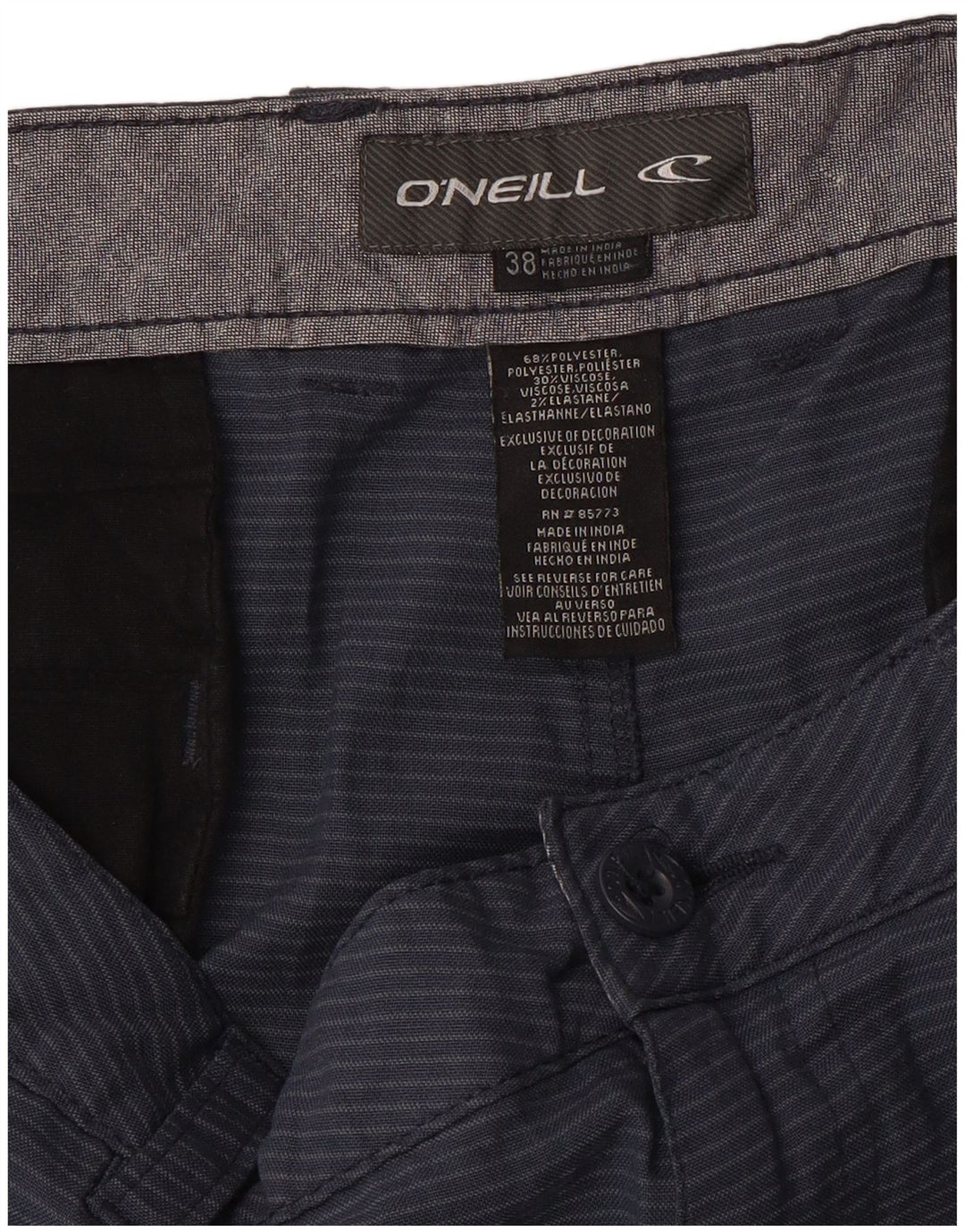 O'Neill Chino Shorts til mænd W38 XL Marineblå nålestribet polyester