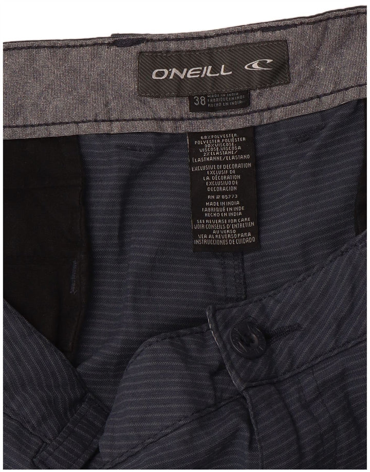 O'Neill Chino Shorts til mænd W38 XL Marineblå nålestribet polyester