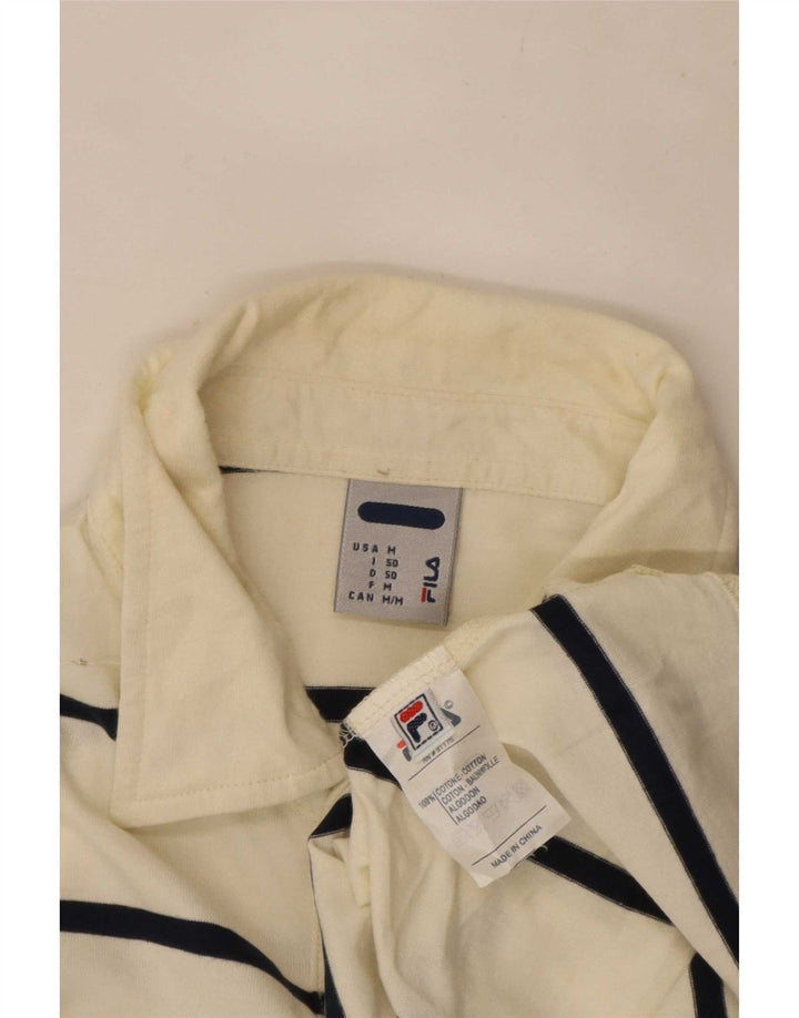 Fila Langærmet poloshirt til mænd Medium Off White Stribet bomuld