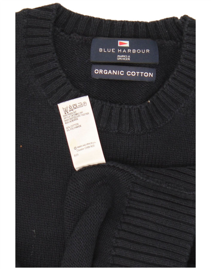 Marks & Spencer Herre Blue Harbor Crew Neck Jumper Sweater Small Navy Blue