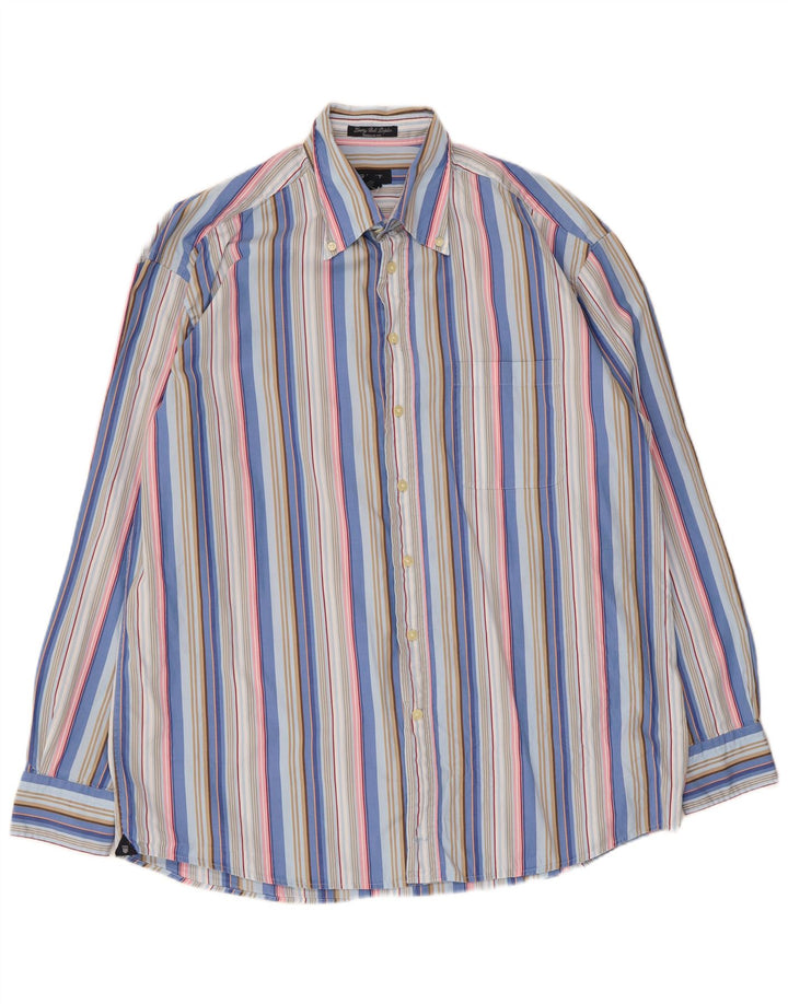 Gant herre Regular Fit skjorte XL blå stribet bomuld
