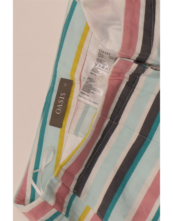 OASIS Chino Shorts til kvinder UK 12 Medium W32 Flerfarvet stribet bomuld