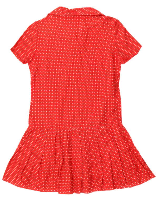 Vintage Dame Drop Waist Dress UK 10 Small Red Spotted