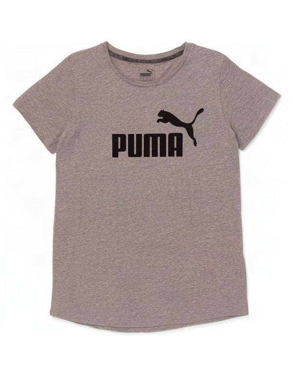 Puma grafisk T-shirt top til kvinder DK 14 Stor grå flækket bomuld