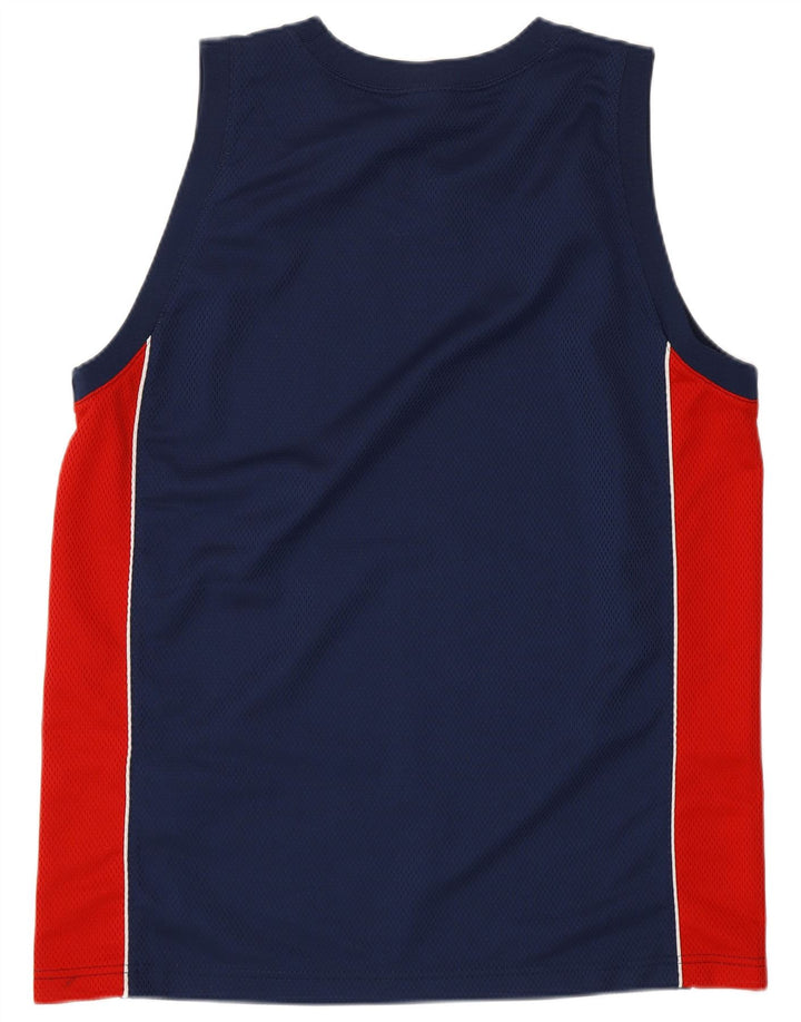 Champion Herre Grafisk Vest Top Large Navy Blue Colourblock Polyester