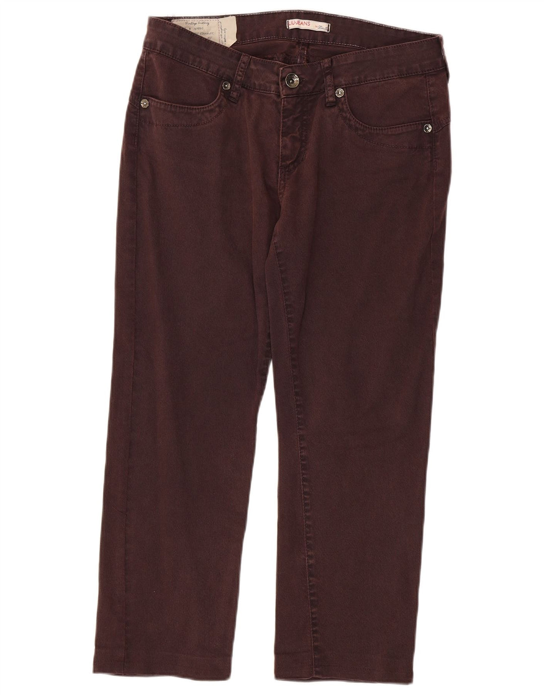 Liu Jo Womens Cropped Jeans W32 L25 Burgundy