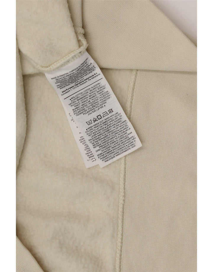 Nike Womens Crop Oversized Sweatshirt Jumper UK 14 Medium Off White Bomuld