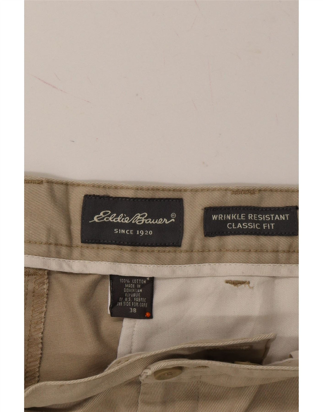 EDDIE BAUER Mens Classic Fit Chino Trousers W38 L30  Beige Vintage Eddie Bauer and Second-Hand Eddie Bauer from Messina Hembry 