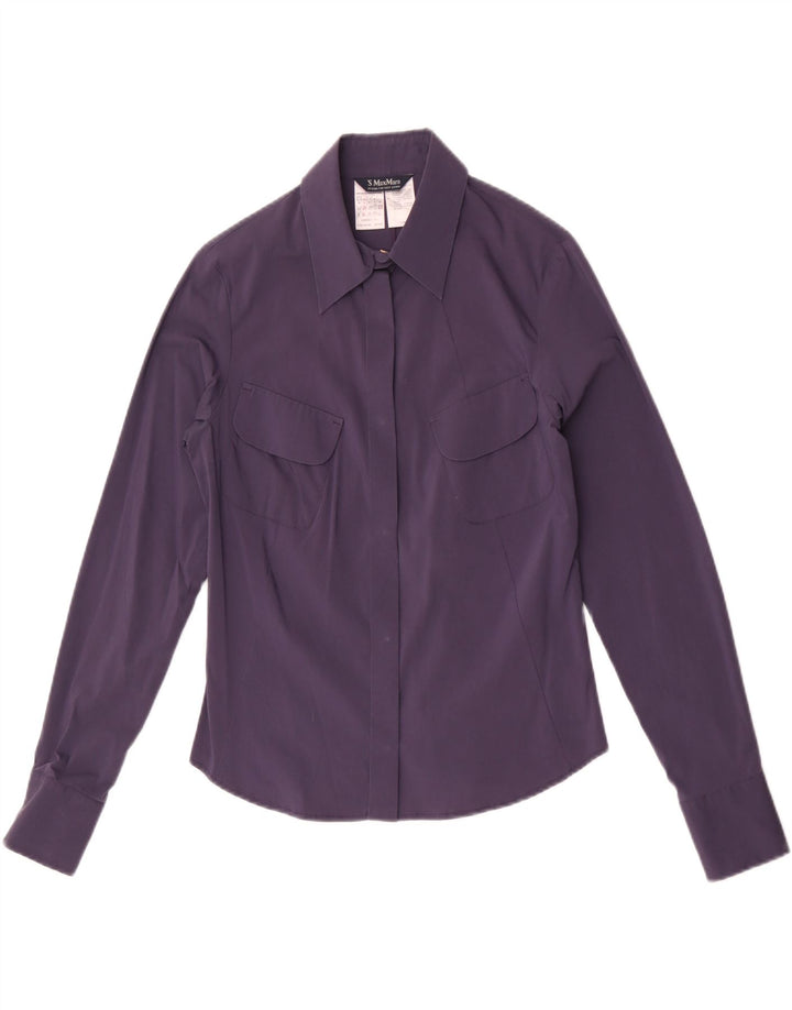 Max Mara Dameskjorte UK 10 Lille Lilla Bomuld
