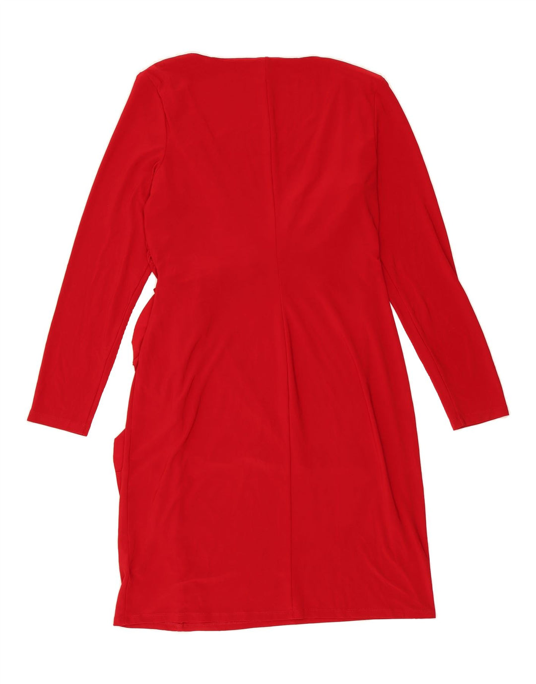 CHAPS Womens Ruffle Front Long Sleeve Shift Dress UK 18 XL Red Polyester Vintage Chaps and Second-Hand Chaps from Messina Hembry 