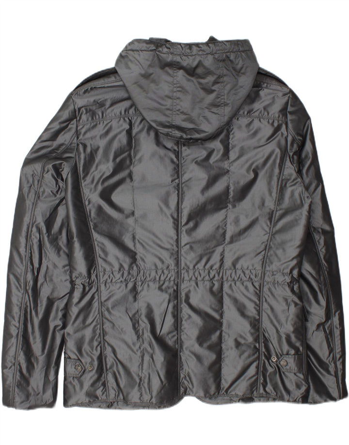 PIERO GUIDI Mens Hooded Padded Jacket IT 52 XL Silver Vintage Piero Guidi and Second-Hand Piero Guidi from Messina Hembry 