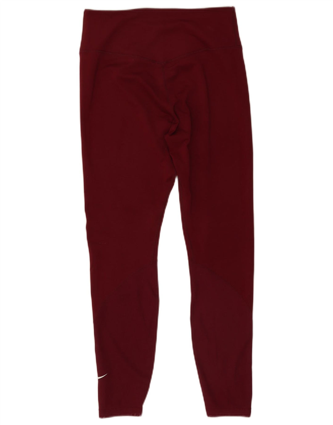 Nike Dame Dri Fit Leggings UK 12 Medium Burgundy Polyester