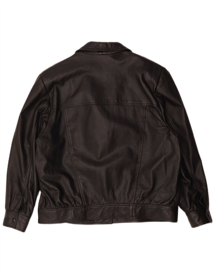 Vintage kvinde bomber læderjakke UK 18 XL Sort