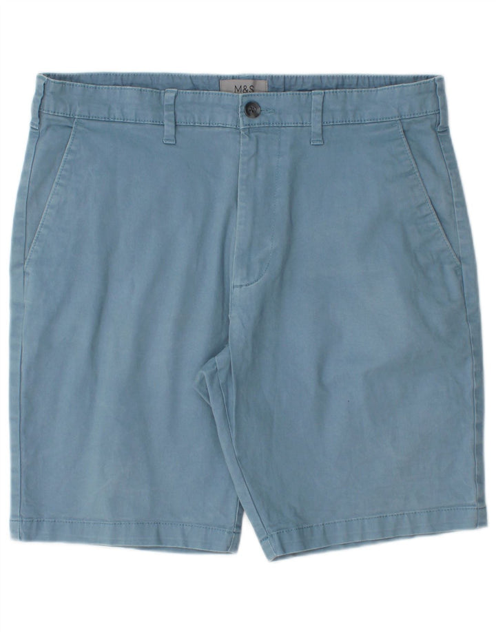 Marks & Spencer Herre Chino Shorts W32 Medium Blue Bomuld