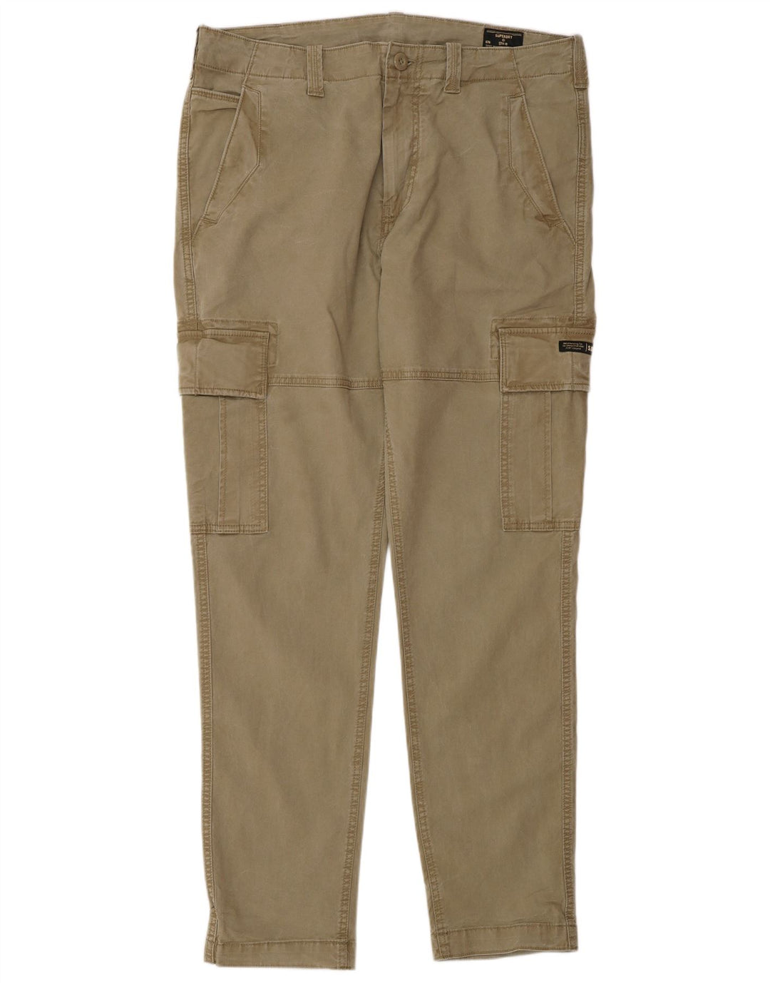 Superdry Slim Cargo Bukser til mænd W34 L34 Beige Bomuld