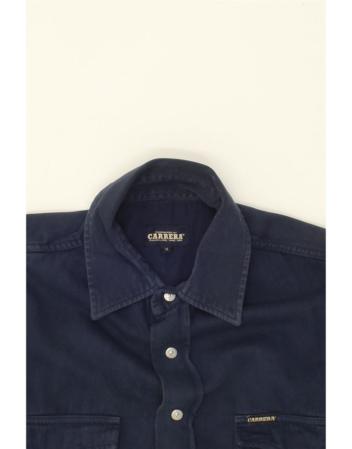 CARRERA Mens Shirt Medium Navy Blue Cotton Vintage Carrera and Second-Hand Carrera from Messina Hembry 